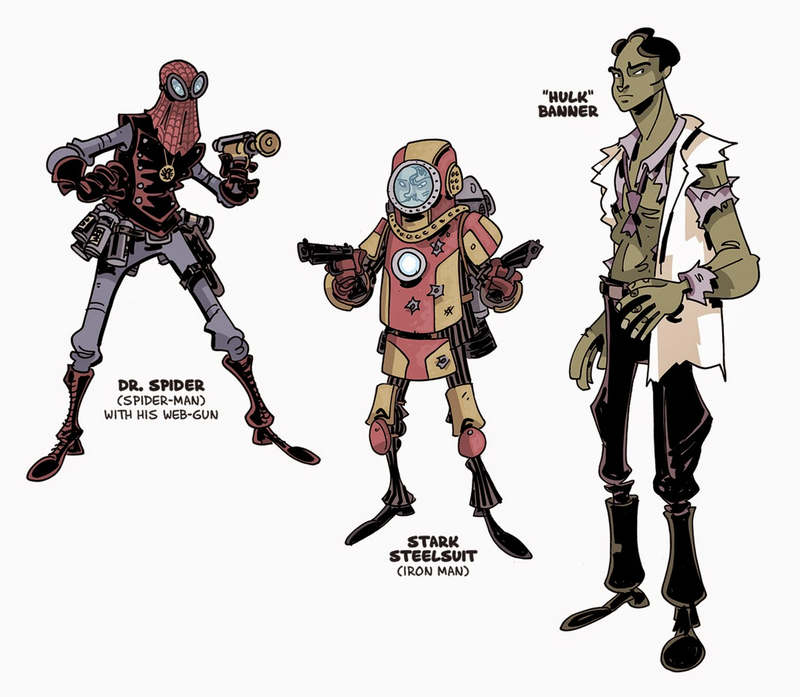 Illustration for article titled Artist Redesigns Marvel Comic Characters As Retro Pulp Heroes
